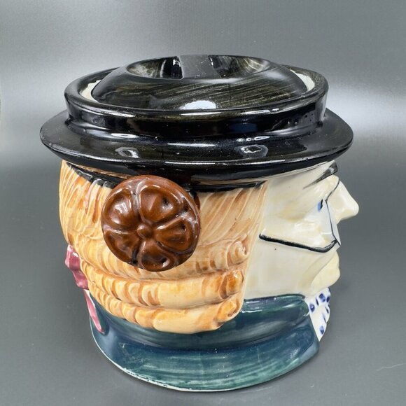 Wales China Japan Toby Character Biscuit Holder Container Jar Ceramic Japan VTG - Picture 4 of 14